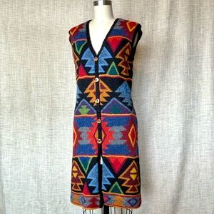 Tabask Colorful Handmade Wool Alpaca Vest size Small